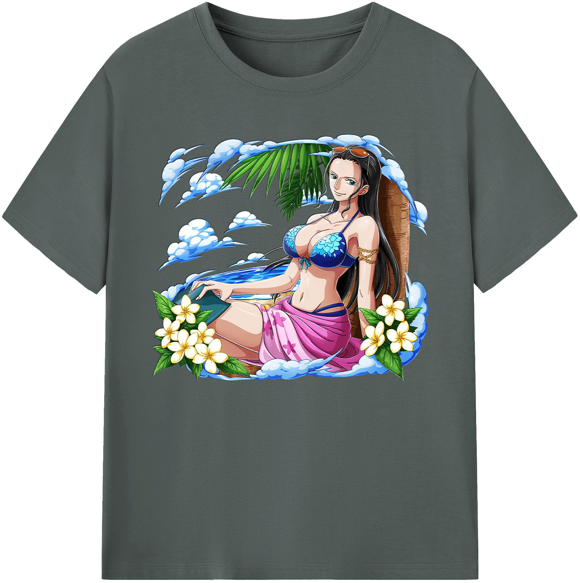 ワンピース ニコ・ロビン ONE PIECE Nico Robin 綿100％ メンズ半袖Tシャツ｜肌触りやわらか＆通気性
